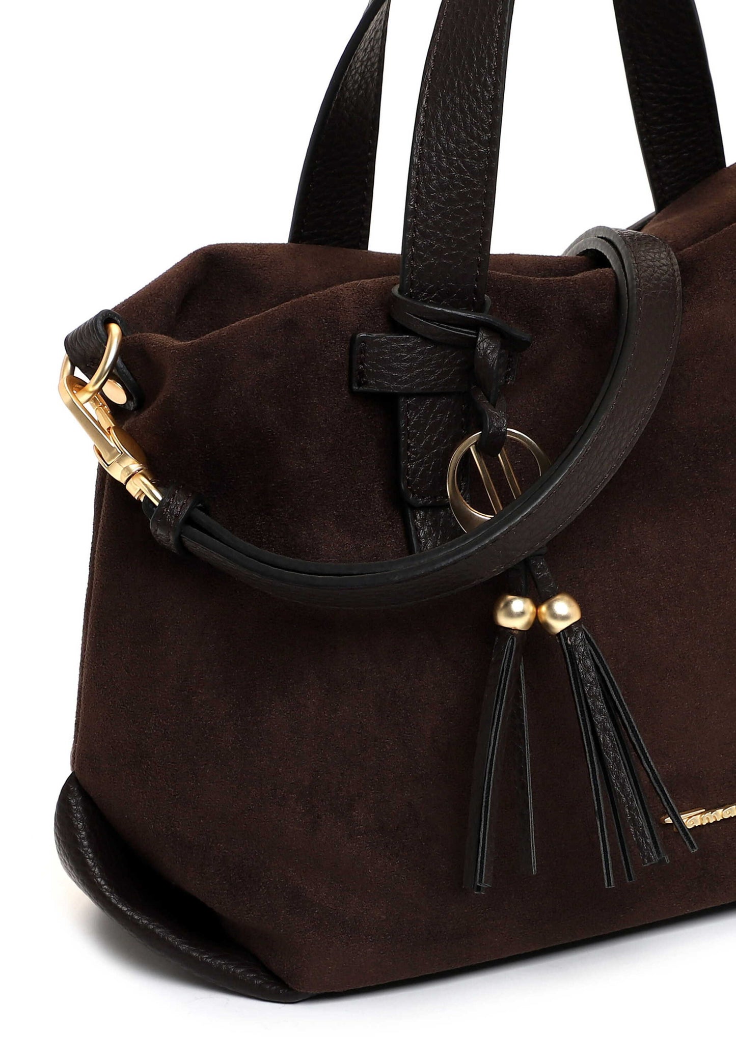 Tamaris Cityshopper 34883 Dunkelbraun - Praktisch und stilvoll zugleich Detailansicht Quastenanhänger