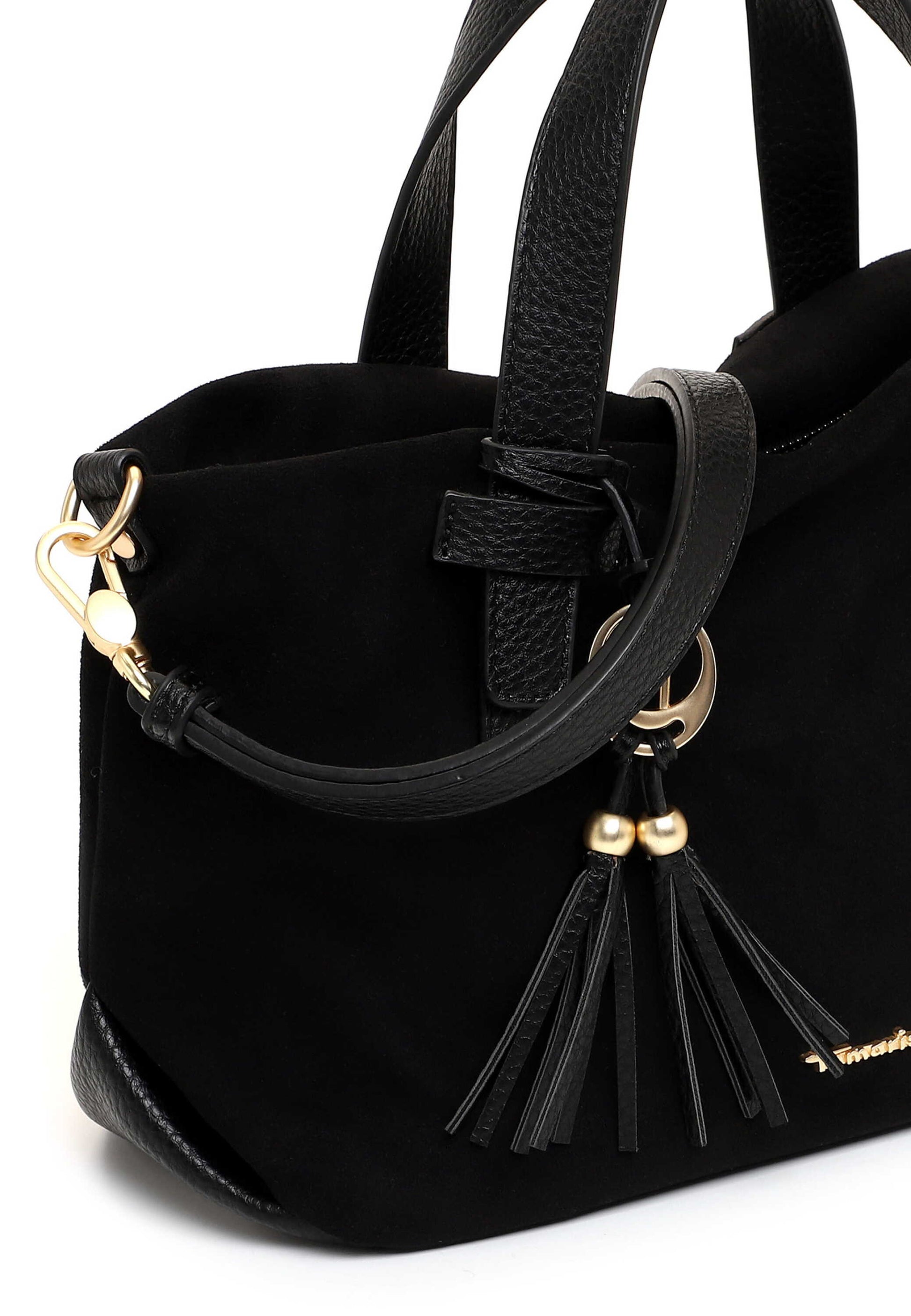 Tamaris Cityshopper 34883 Schwarz - Praktisch und stilvoll zugleich Detailansicht Quastenanhänger