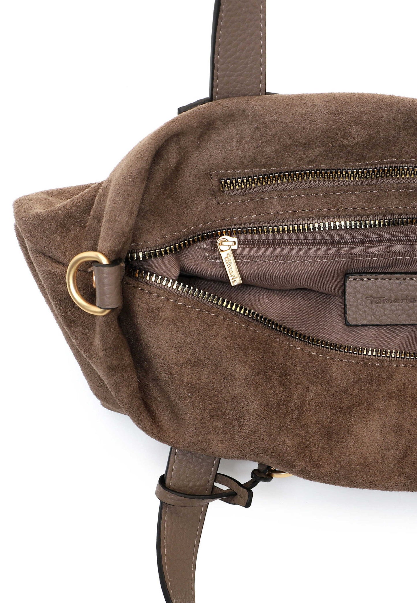 Tamaris Cityshopper 34883 Taupe - Praktisch und stilvoll zugleich Detailansicht Reißverschlüsse