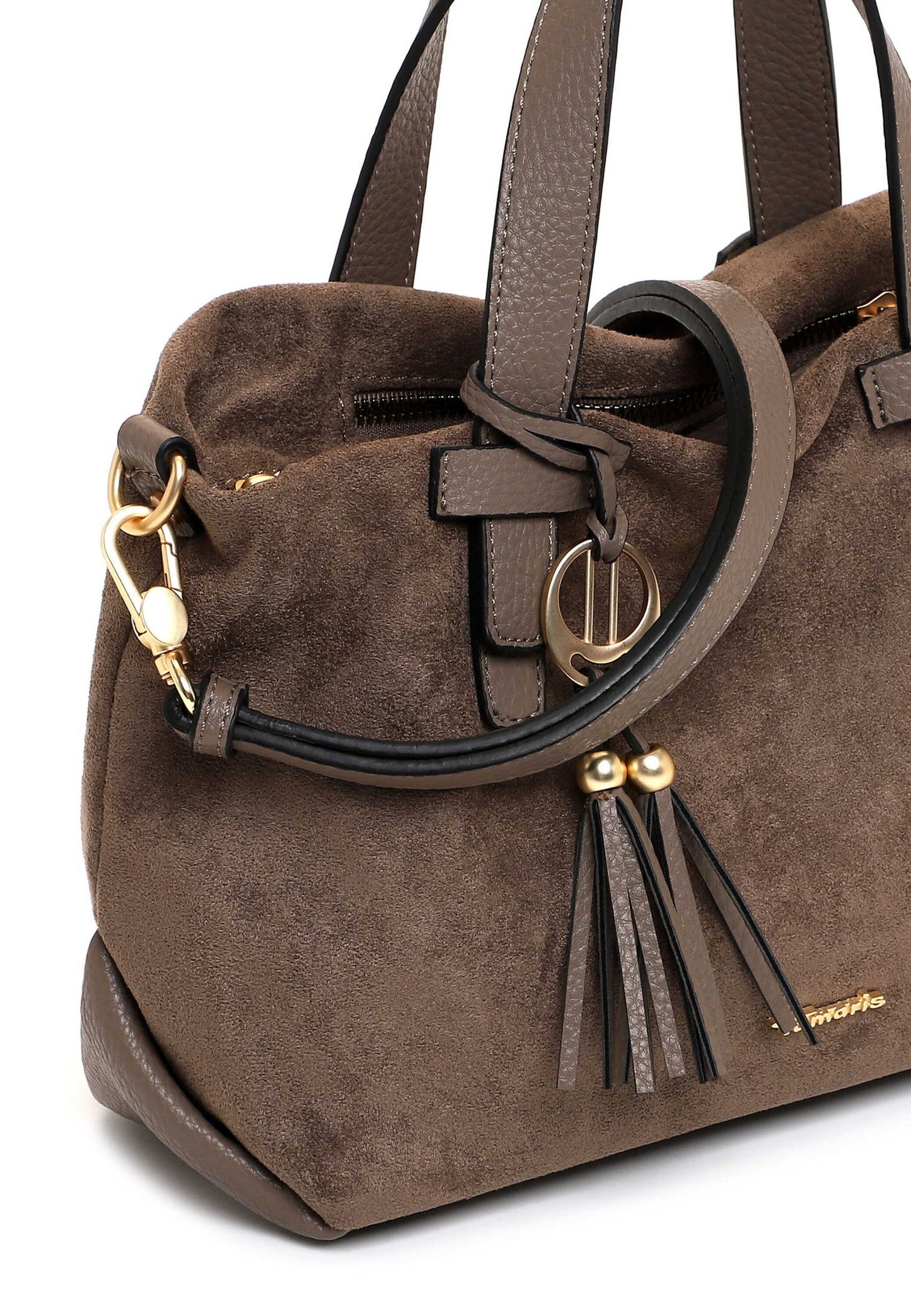 Tamaris Cityshopper 34883 Taupe - Praktisch und stilvoll zugleich Detailansicht Quastenanhänger