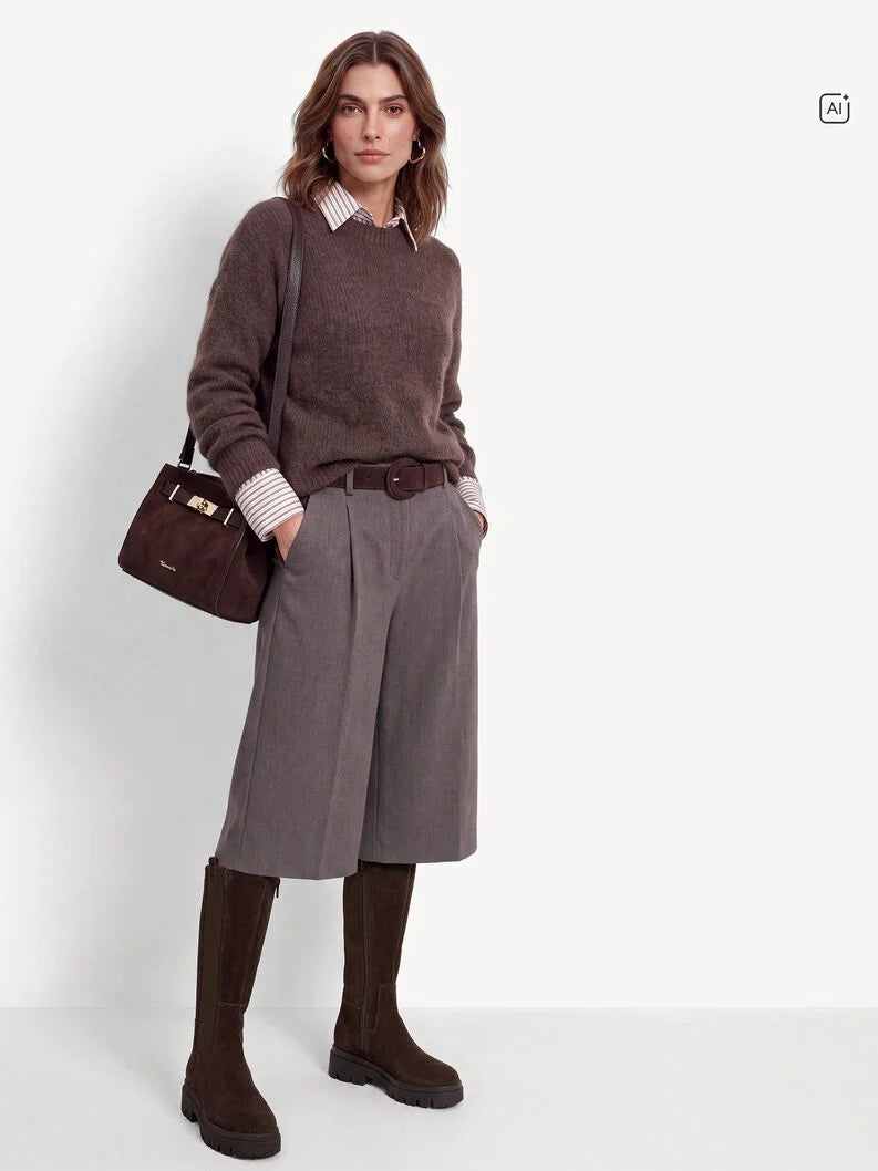 Tamaris Lederstiefel 25608 Mocca - Velourleder mit Touch-it Fußbett - Stylinspo getragen
