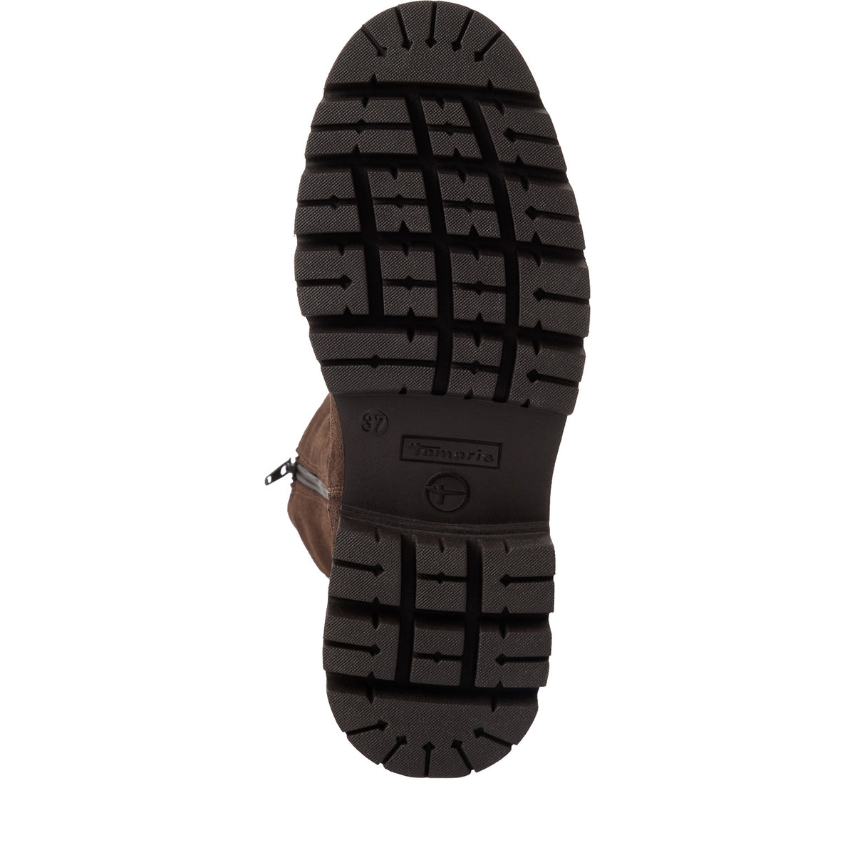 Tamaris Lederstiefel 25608 Mocca - Velourleder mit Touch-it Fußbett - Profil der Laufsohle