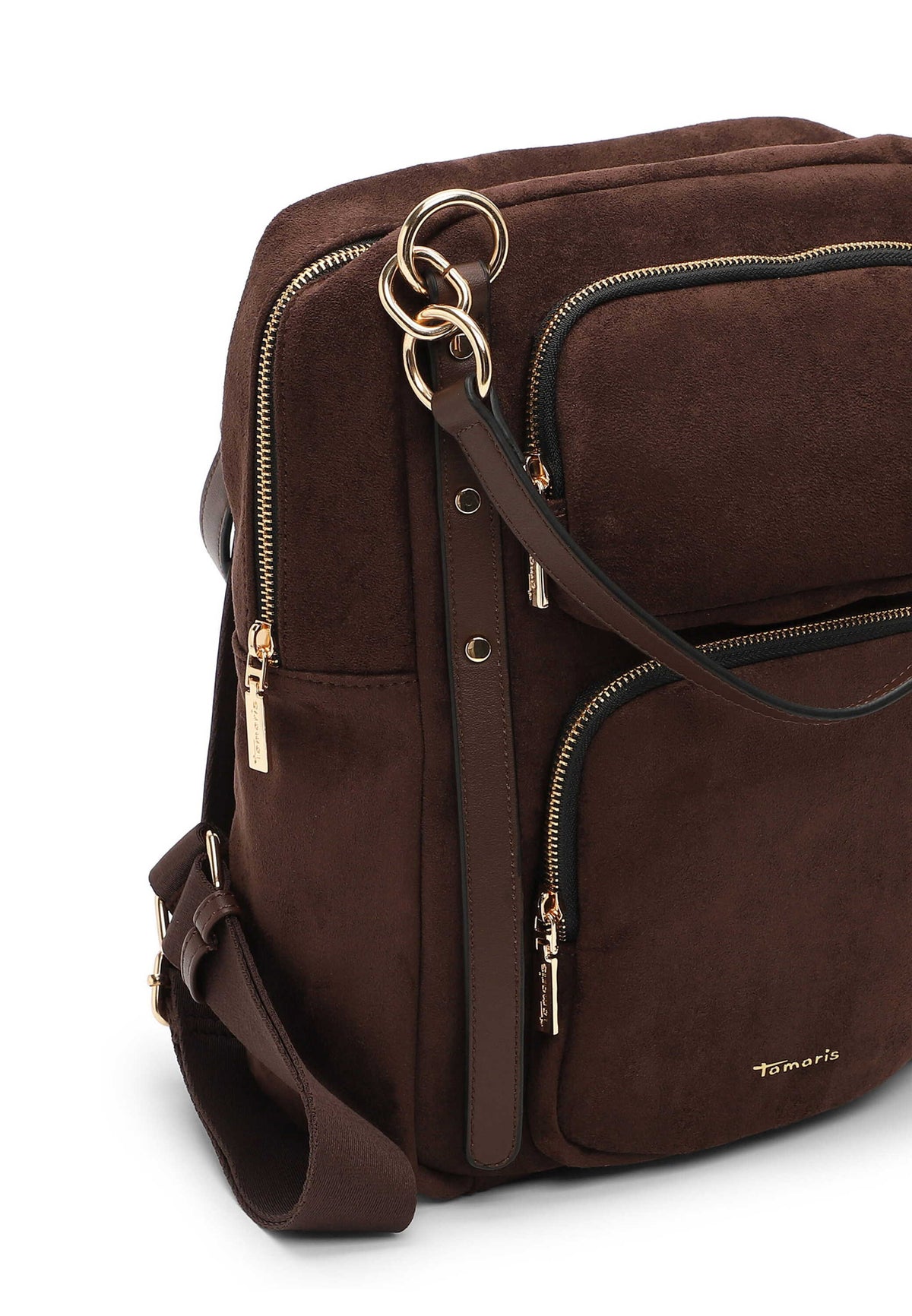 Tamaris Rucksack Manja 34876 Dunkelbraun- Detailansicht der Verschlüsse
