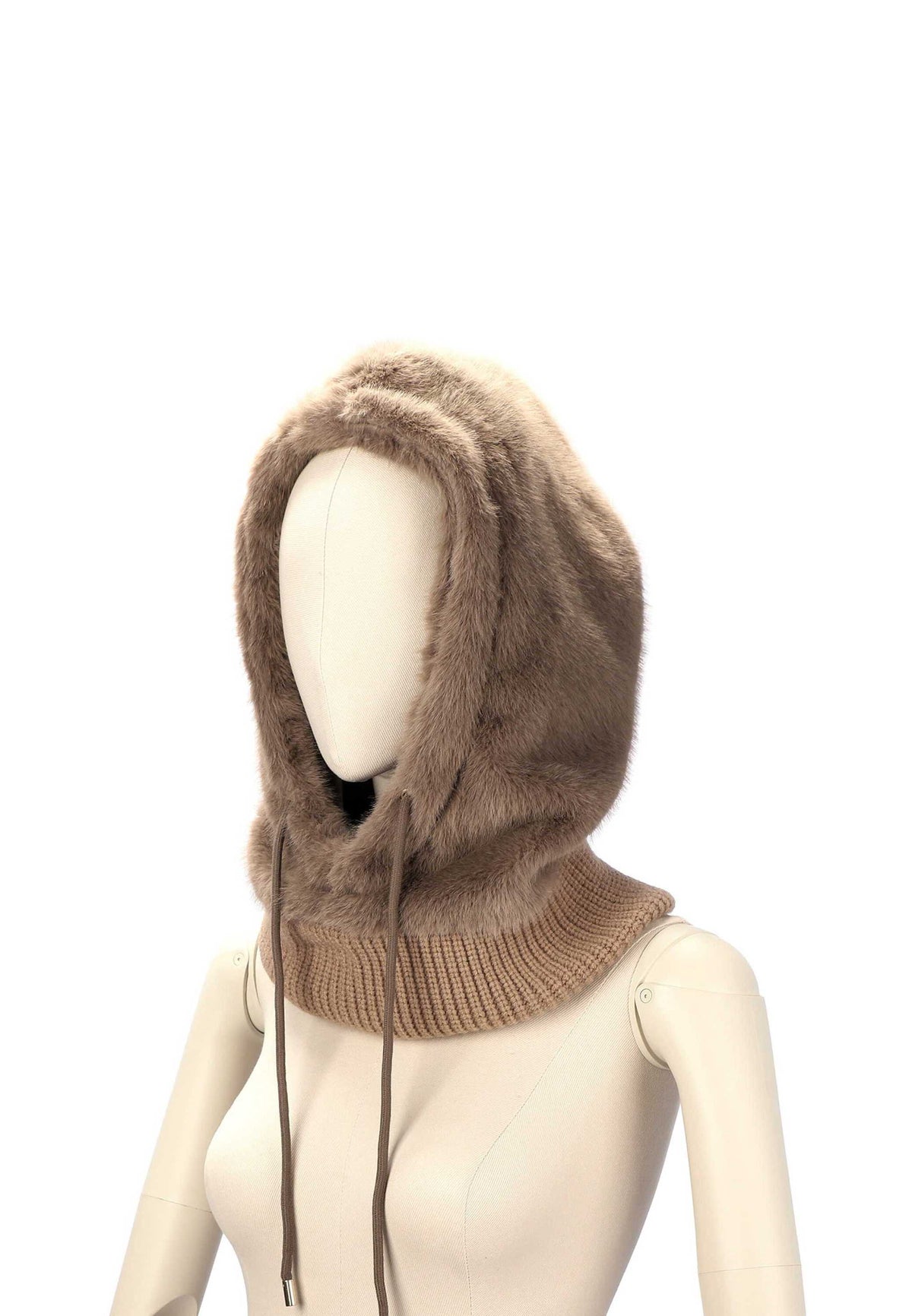 Tamaris Schalmütze Marijana 34745 Taupe - stylischer Kapuzenschal- Seitenansicht