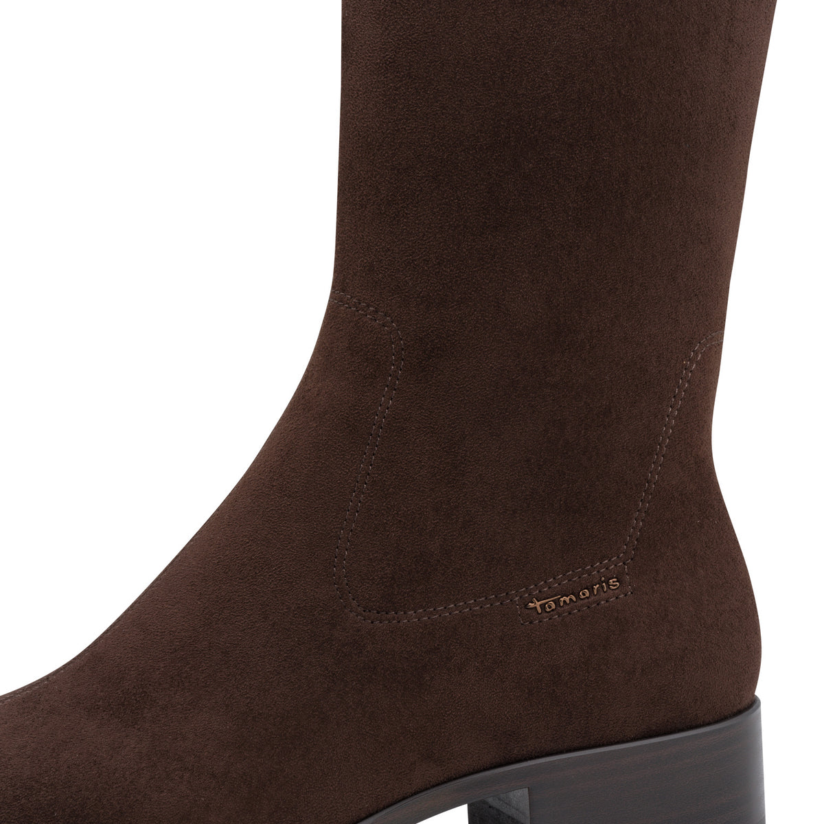 Tamaris Stiefel 25540 Mocca - Vegan und Touch-it Fußbett - Detail der Schuhoberfläche