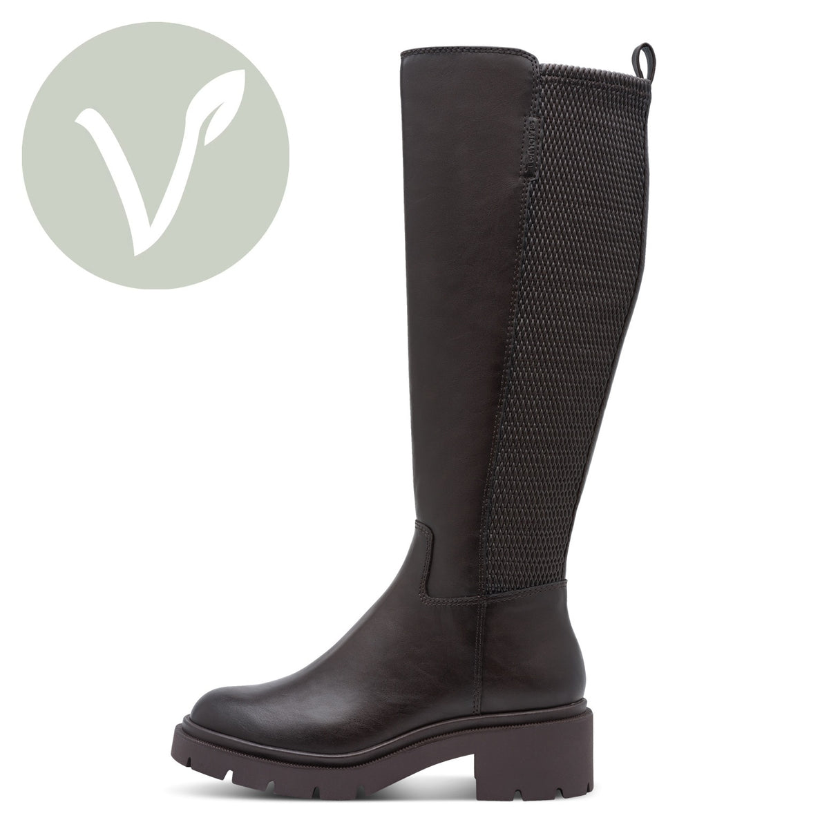 Tamaris Stiefel 25610 Mocca - Vegan mit Touch-it Fußbett- Seitenansicht