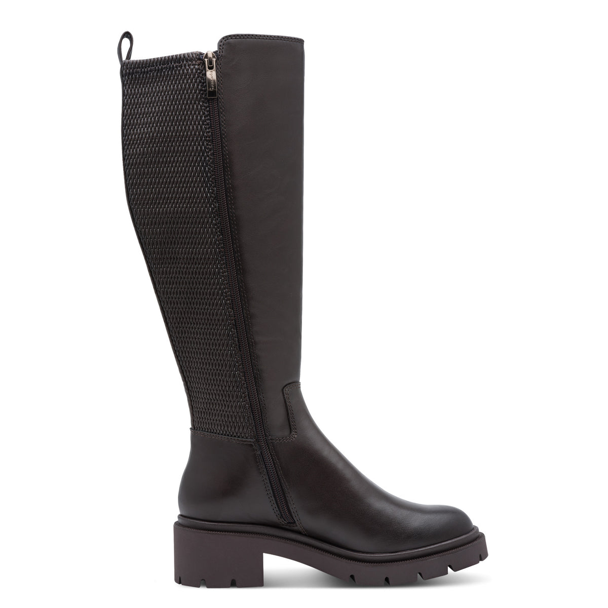 Tamaris Stiefel 25610 Mocca - Vegan mit Touch-it Fußbett - Ansicht Reißverschluss