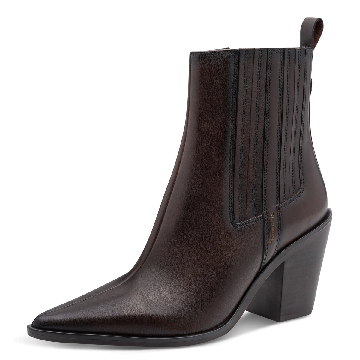 Tamaris Lederstiefelette 25359 Mahogany-Braun - Touch-it Fußbett - Frontansicht