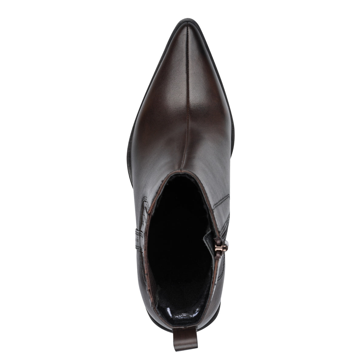 Tamaris Lederstiefelette 25359 Mahogany-Braun - Touch-it Fußbett - Detail der Schuhoberfläache