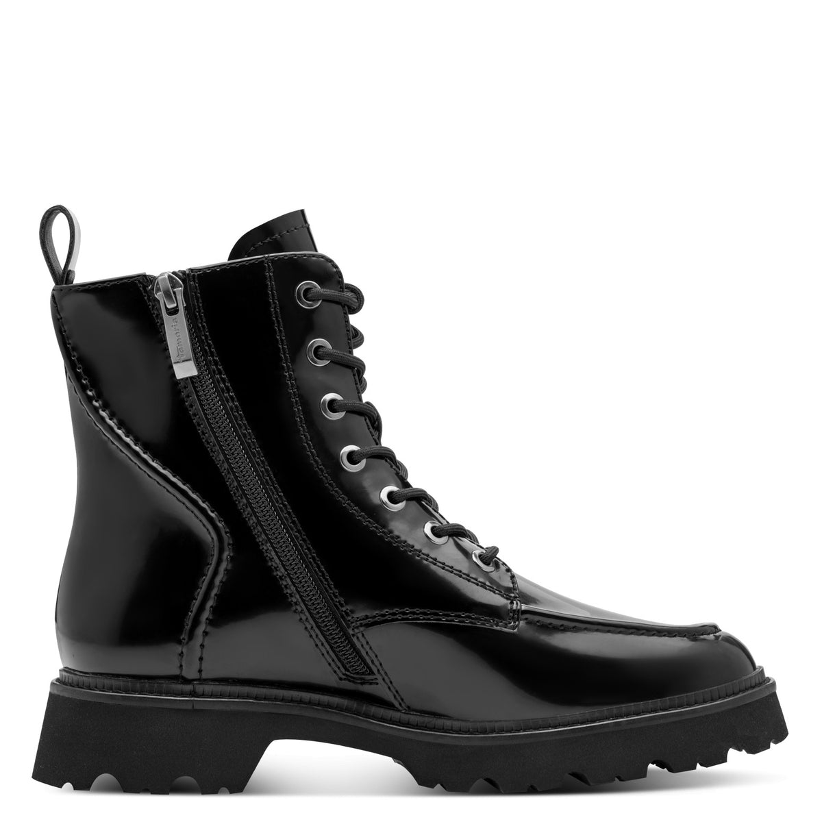 Tamaris Stiefelette 25240 Schwarz - Vegan mit Touch-it Fußbett - Reißverschlussdetail