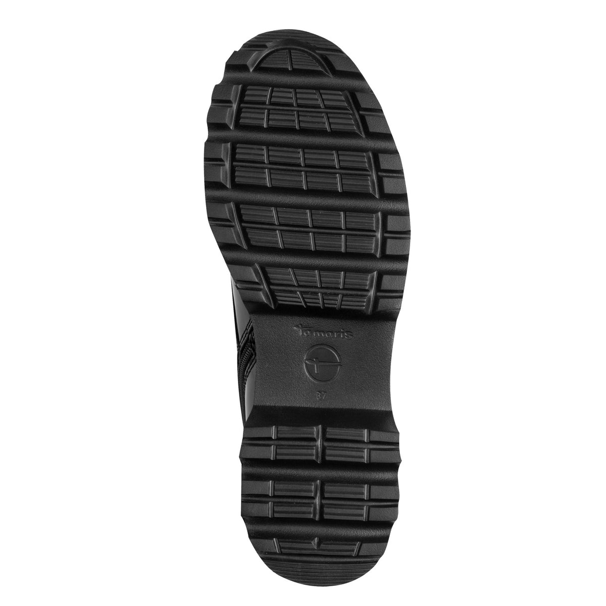 Tamaris Stiefelette 25240 Schwarz - Vegan mit Touch-it Fußbett - Profil der Laufsohle