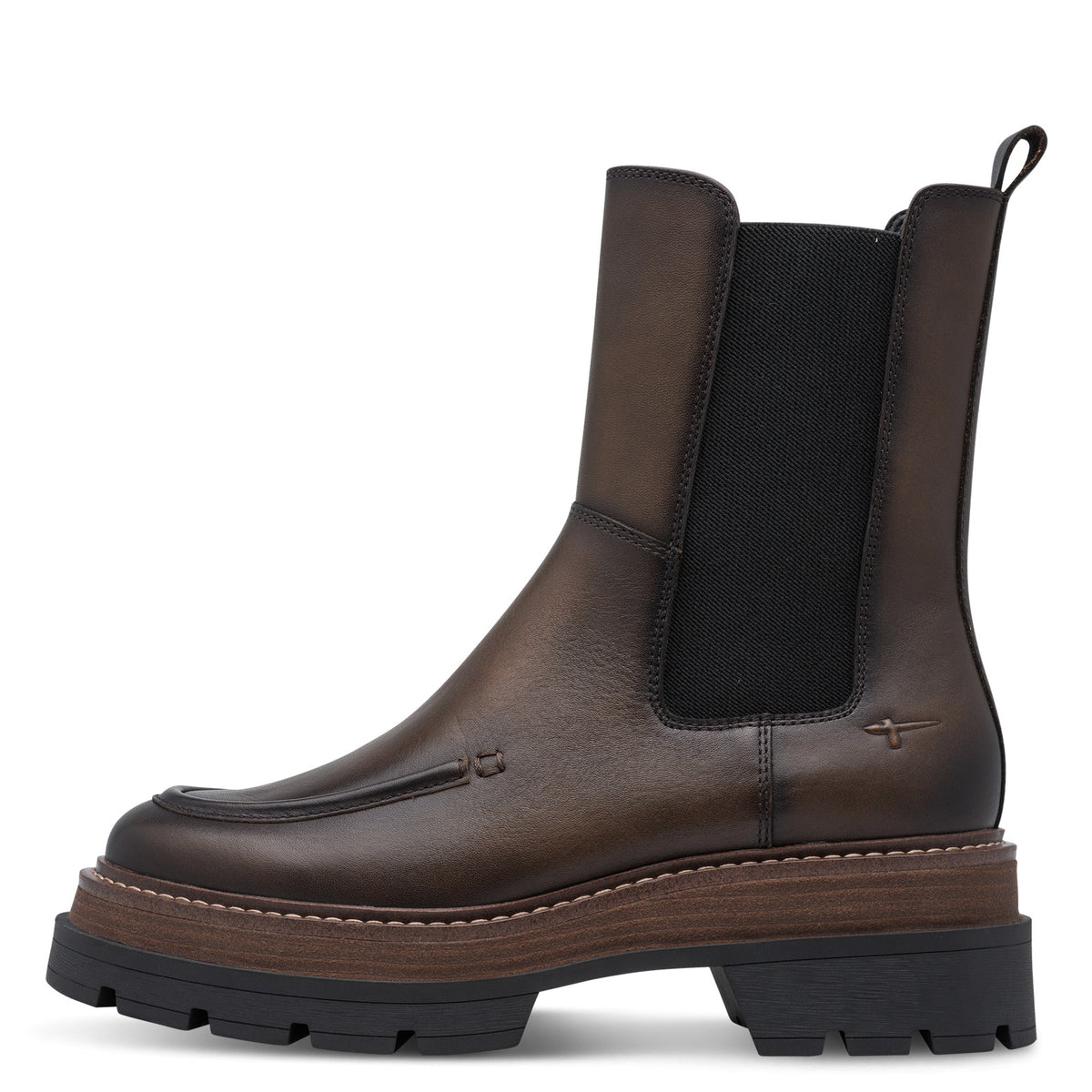 Tamaris Lederstiefelette 25490 Mocca - mit Touch-it Wechselfußbett - Seitenansicht