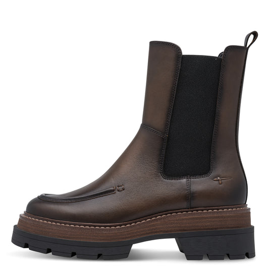 Tamaris Lederstiefelette 25490 Mocca - mit Touch-it Wechselfußbett - Seitenansicht