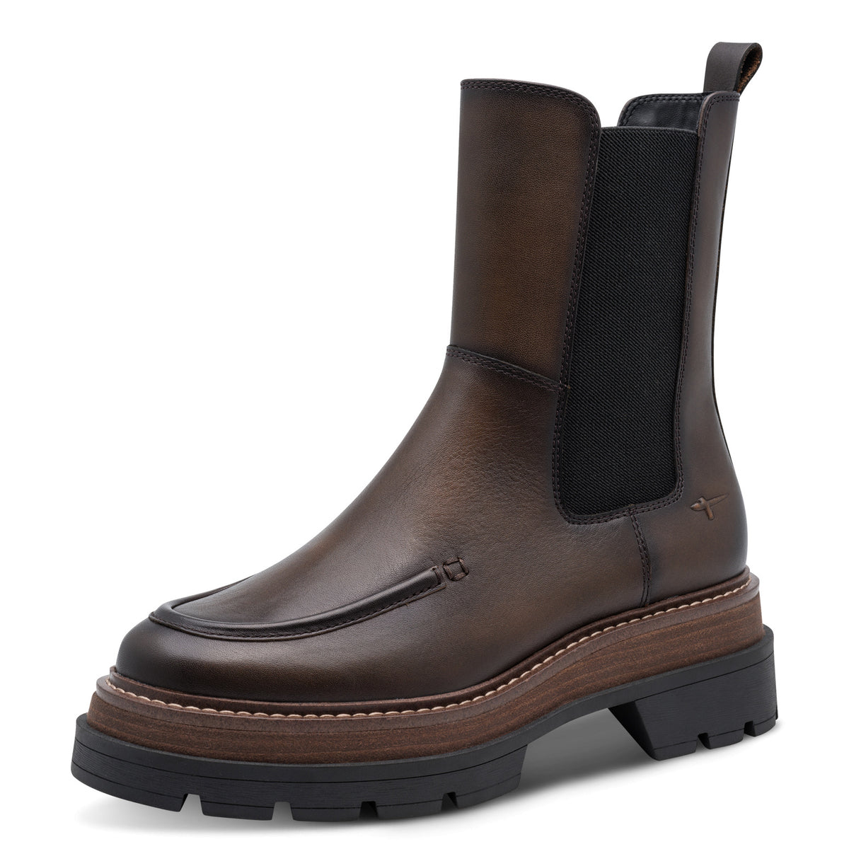 Tamaris Lederstiefelette 25490 Mocca - mit Touch-it Wechselfußbett - Vorderansicht