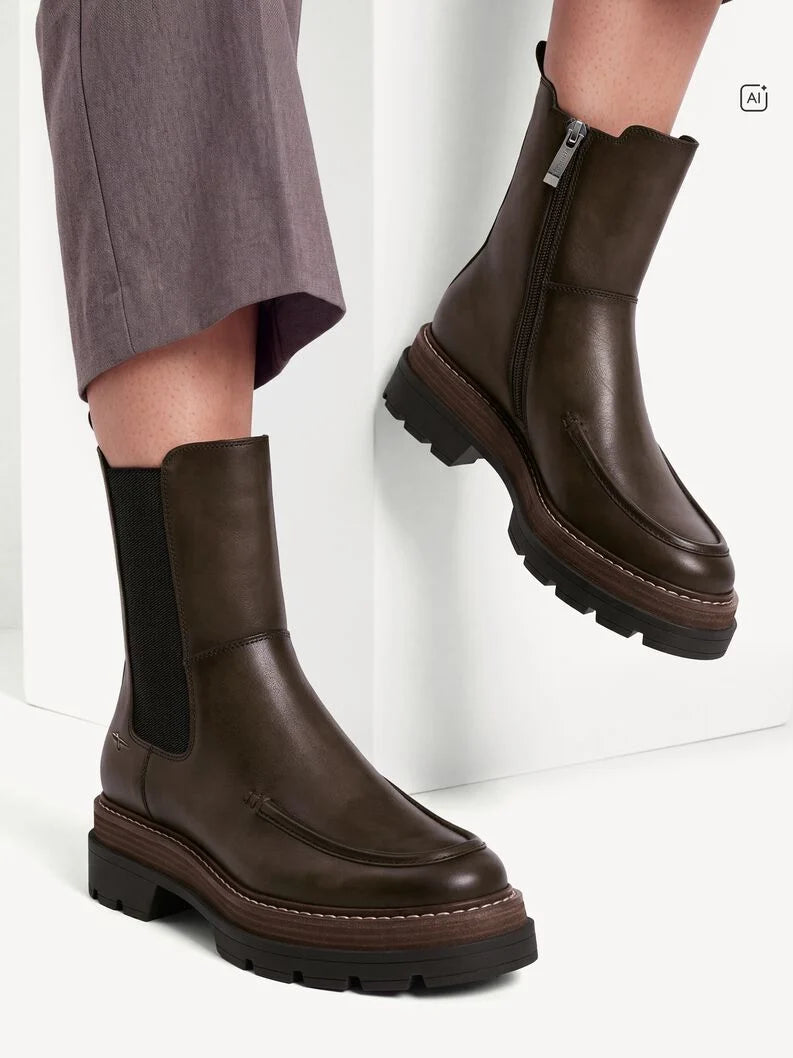 Tamaris Lederstiefelette 25490 Mocca