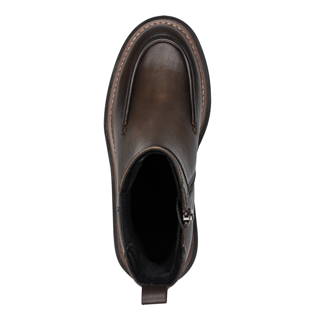 Tamaris Lederstiefelette 25490 Mocca - mit Touch-it Wechselfußbett - Draufsicht