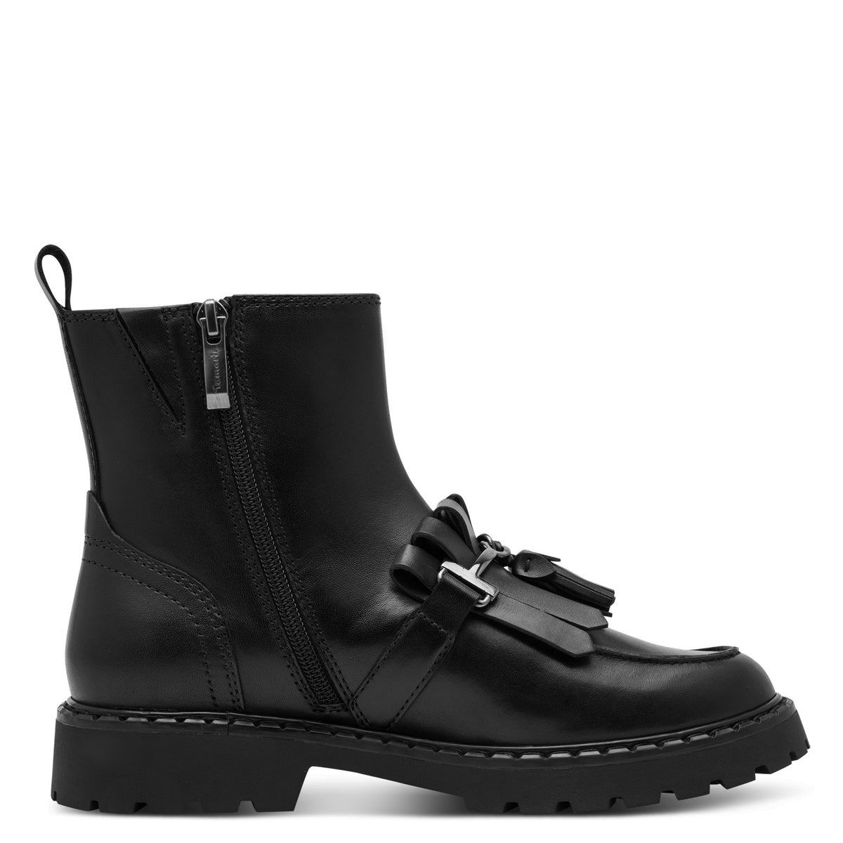 Tamaris Lederstiefelette 25493 Schwarz - Reißverschlußdetail