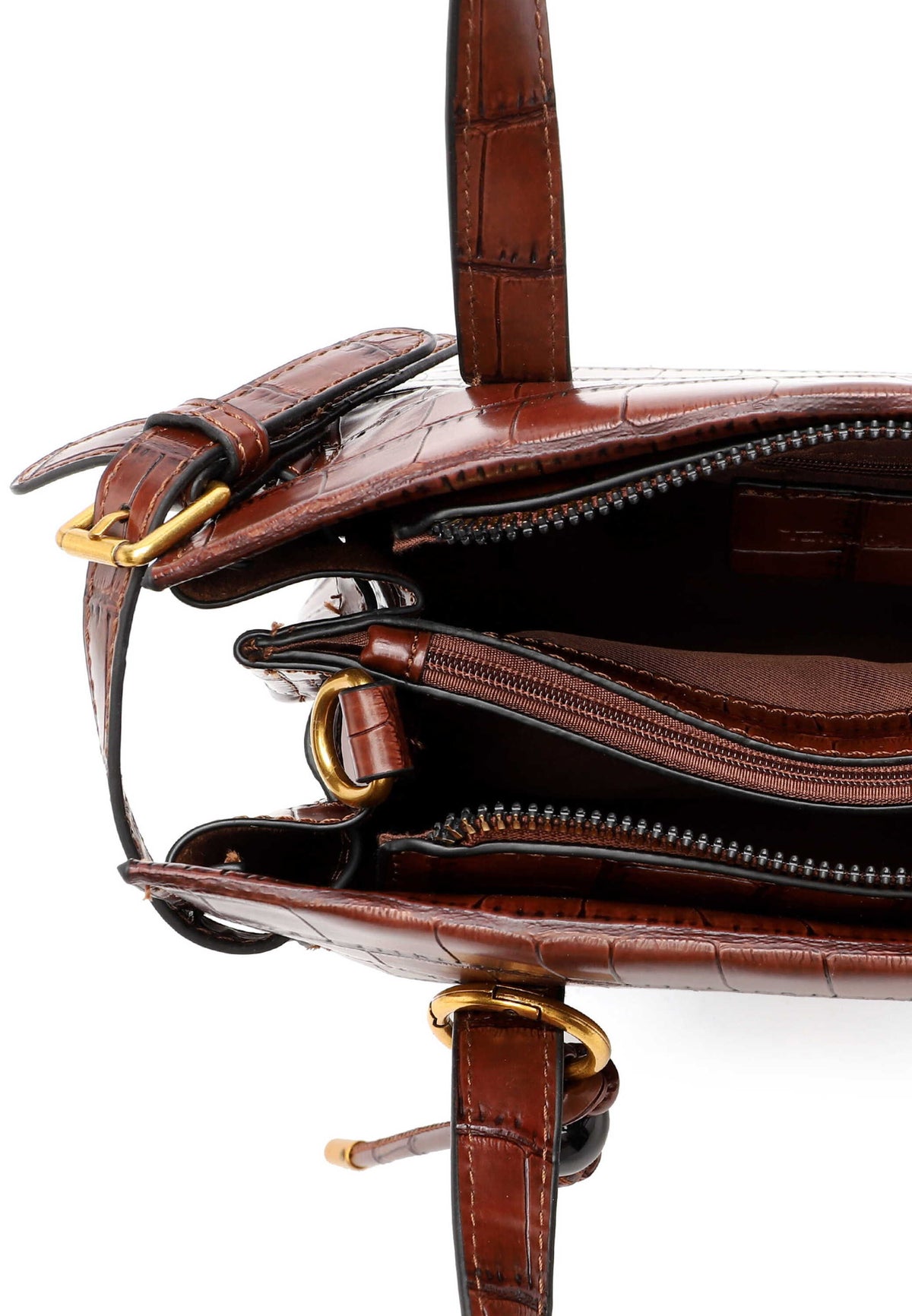 Tamaris Shopper Marion 34853 Cognac/Croco - stilvoll durch den Alltag- Detailansicht Innenleben