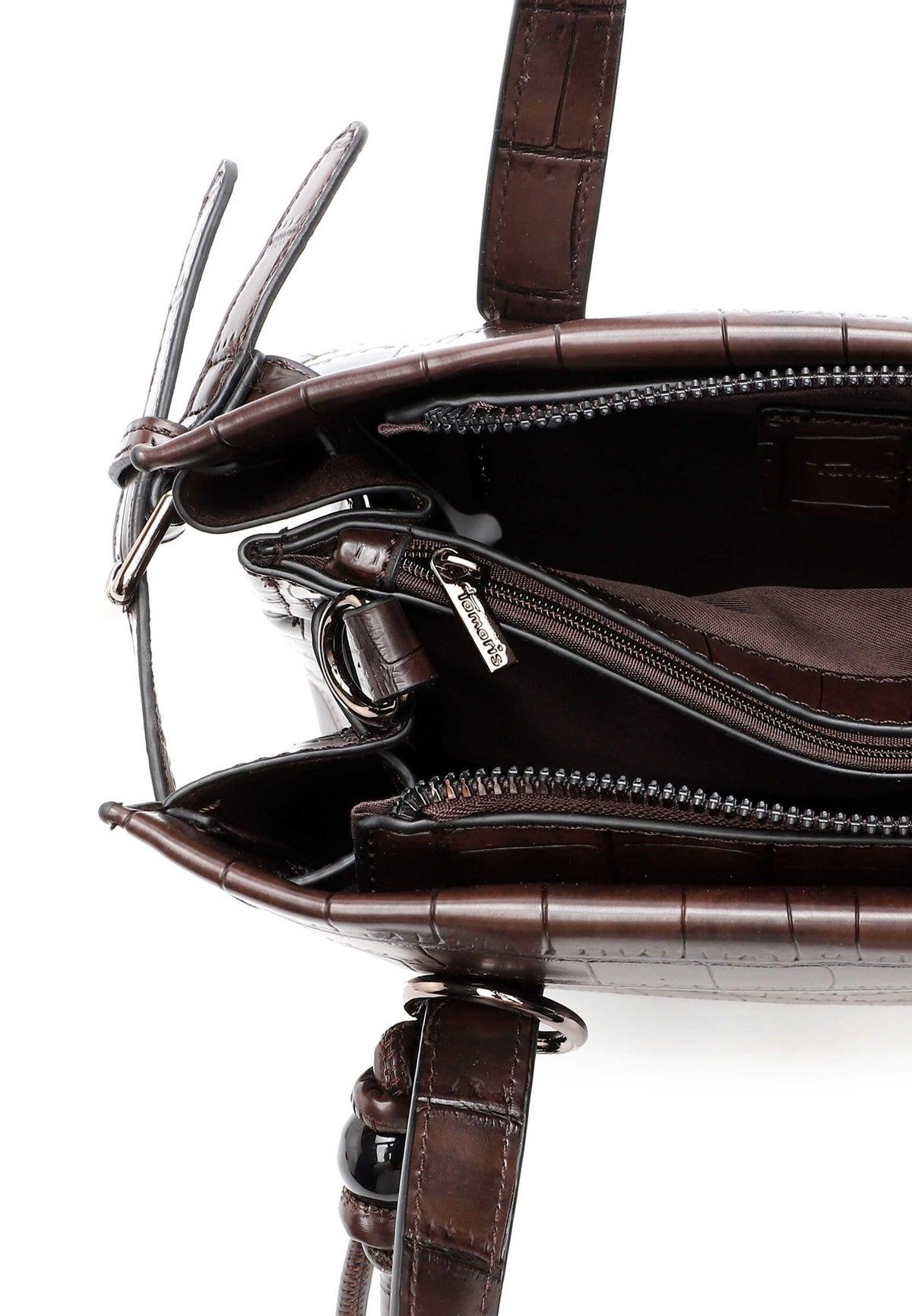 Tamaris Shopper Marion 34853 Braun/Croco - stilvoll durch den Alltag - Detailansicht Innenleben