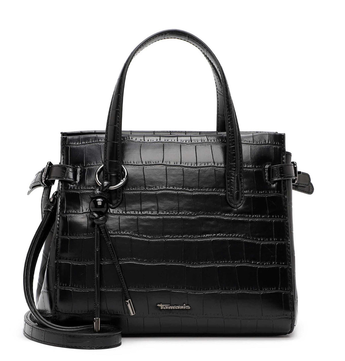 Tamaris Shopper Marion 34853 Schwarz/Croco - stilvoll durch den Alltag - Vorderansicht