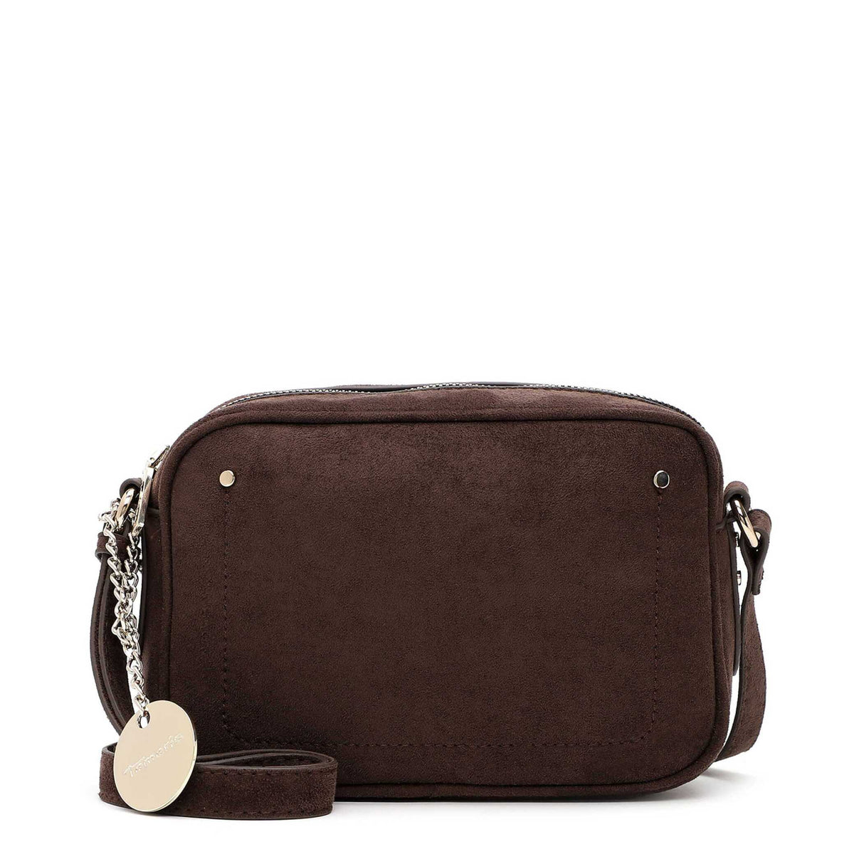 Tamaris Crossbody Marina 34970 Dunkelbraun, Velour Umhängetasche - Vorderansicht