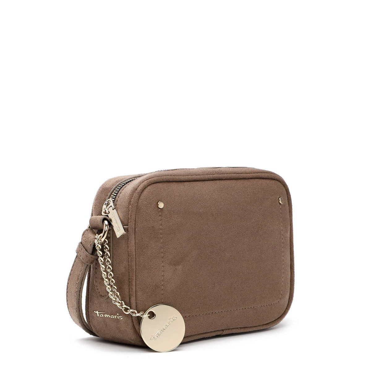 Tamaris Crossbody Marina 34970 Taupe, Velour Umhängetasche - Seitenansicht