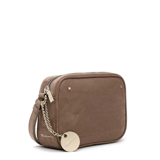 Tamaris Crossbody Marina 34970 Taupe, Velour Umhängetasche - Seitenansicht