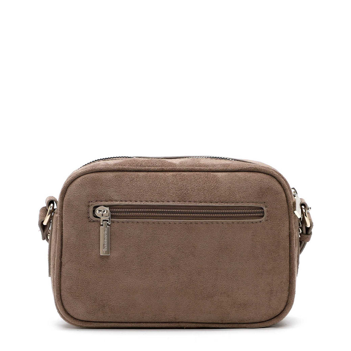 Tamaris Crossbody Marina 34970 Taupe, Velour Umhängetasche - Rückansicht