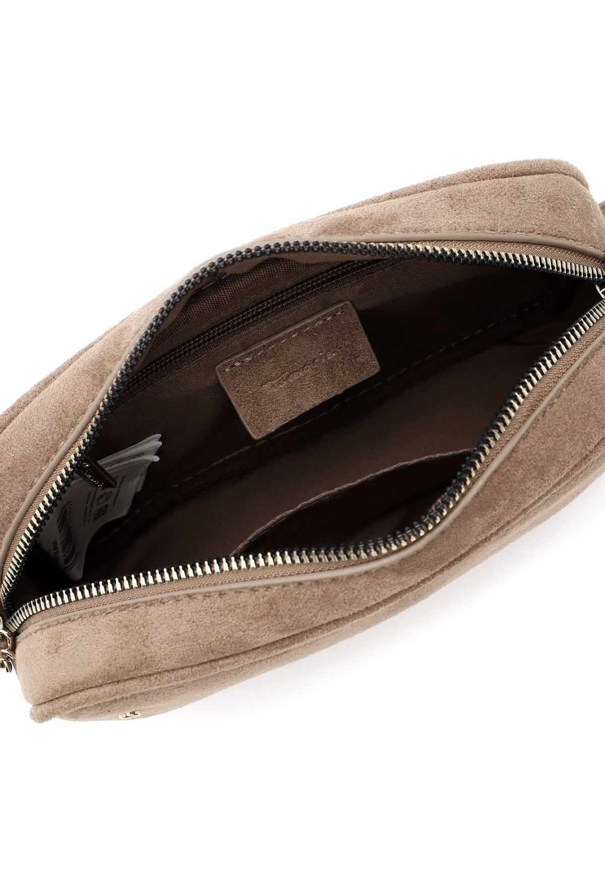 Tamaris Crossbody Marina 34970 Taupe, Velour Umhängetasche - Detailansicht Innenleben