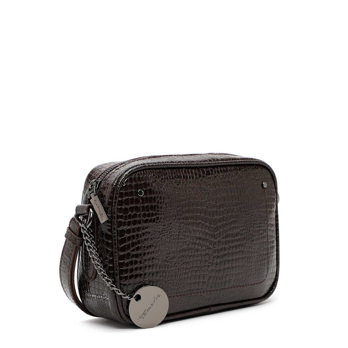 Tamaris Crossbody Marina 34980 Braun Snake, Crossbody mit Kokroprägung - Seitenansicht