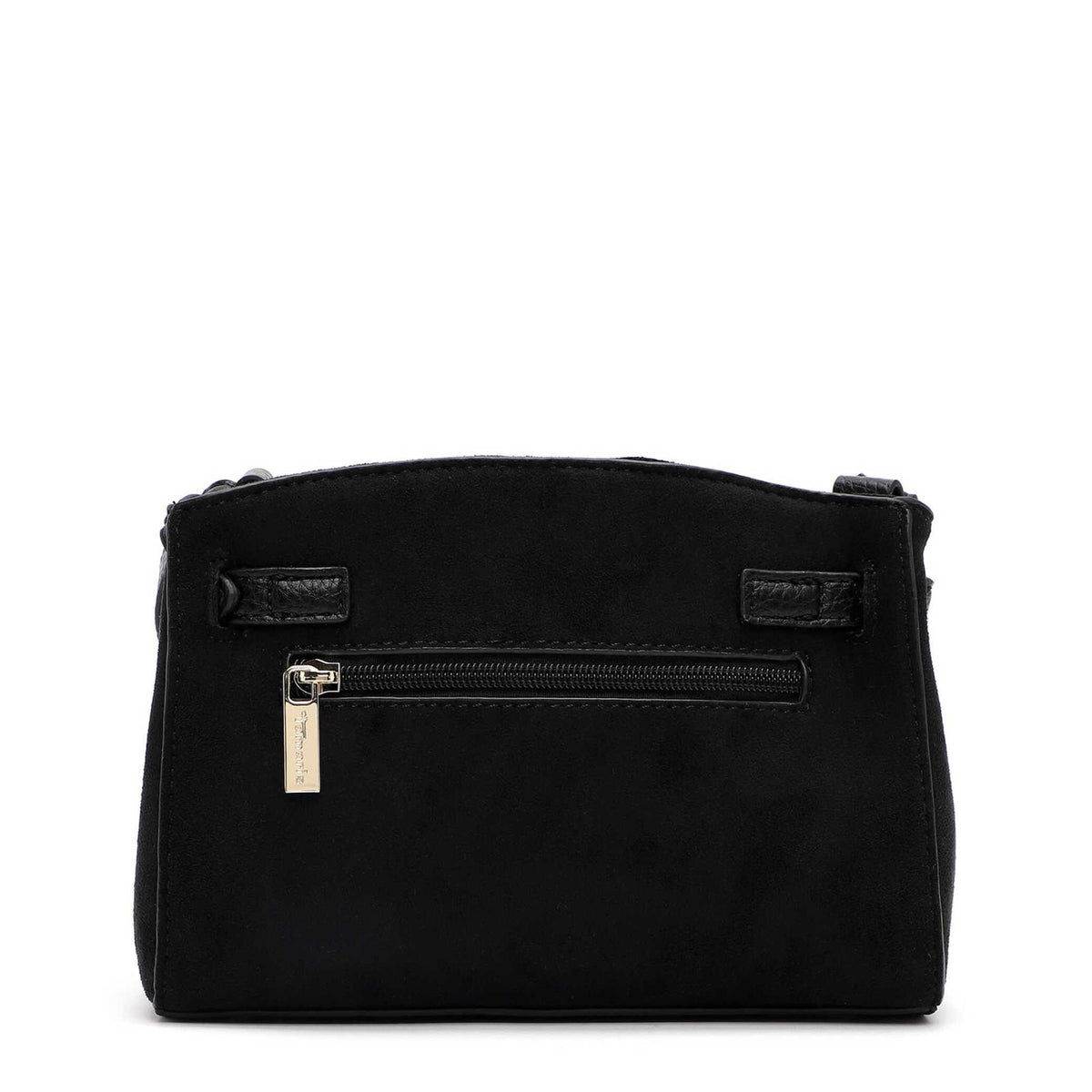 Tamaris Umhängetasche Martina 35020 Schwarz, Velour mit Drehverschluss - Rückansicht