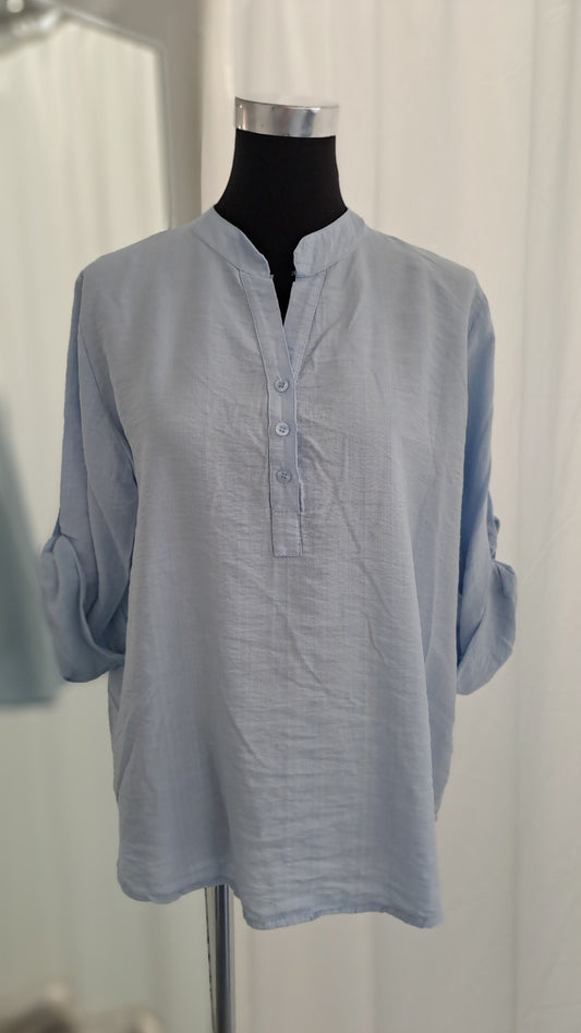 Flora Fashion Bluse 1930 Hellblau