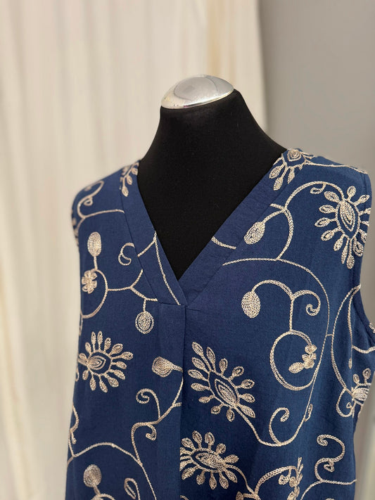 Liping Moda Blusentop 4016 Dunkelblau