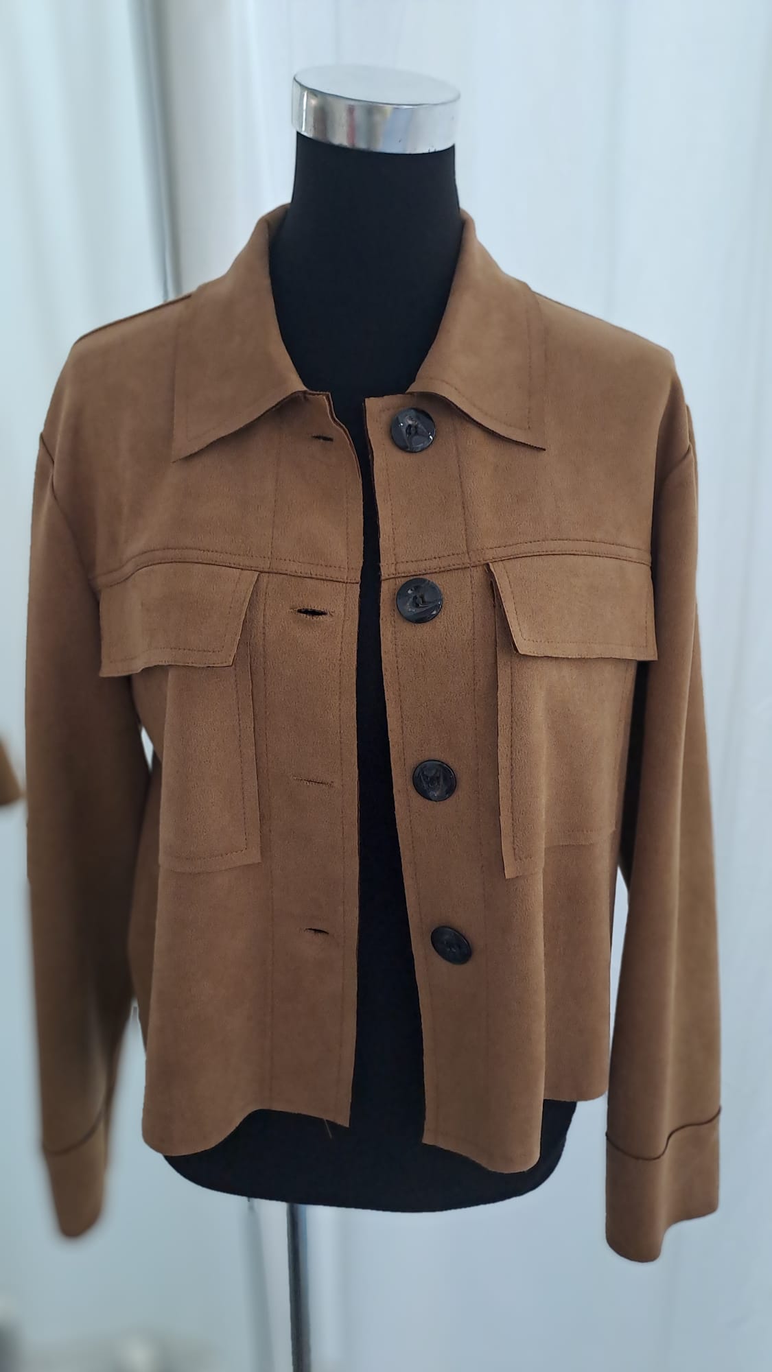Jacke Camel Wildlederoptik | Charme Mode 6791 - Seitenansicht