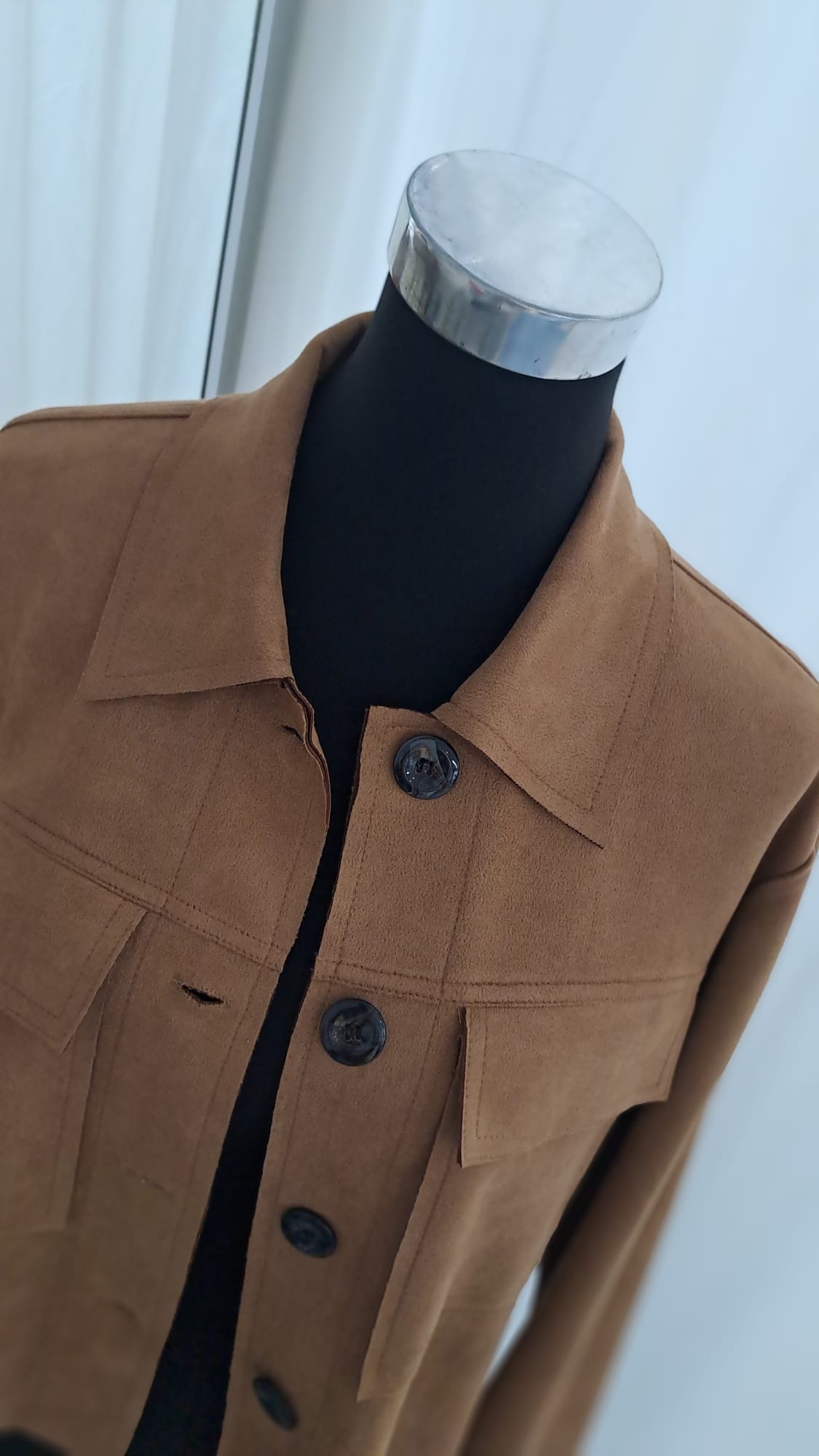 Jacke Camel Wildlederoptik | Charme Mode 6791 - Detailansicht Kragen