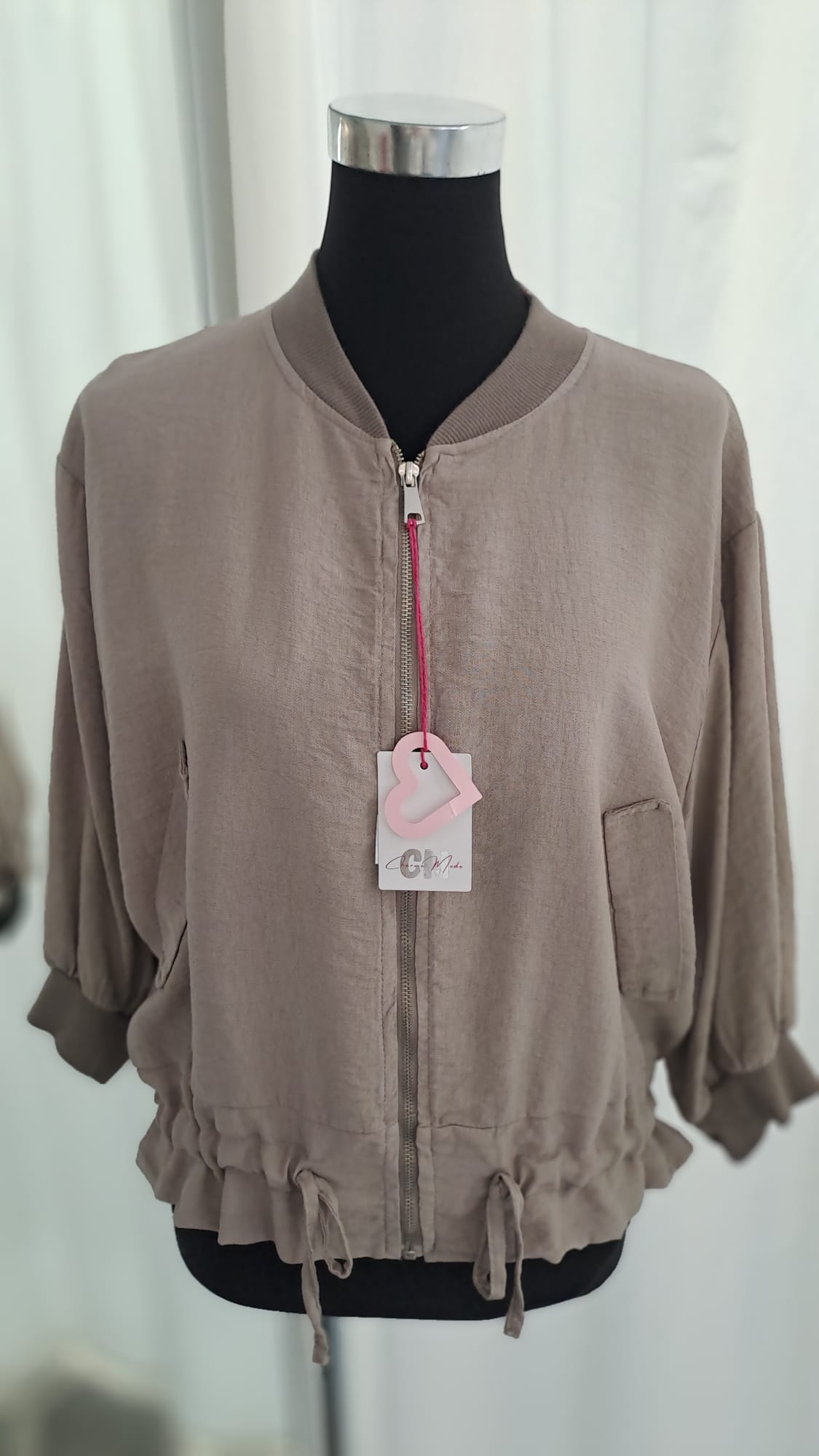 Leichte Jacke in Taupe - Charme Mode 6785 - Vorderansicht