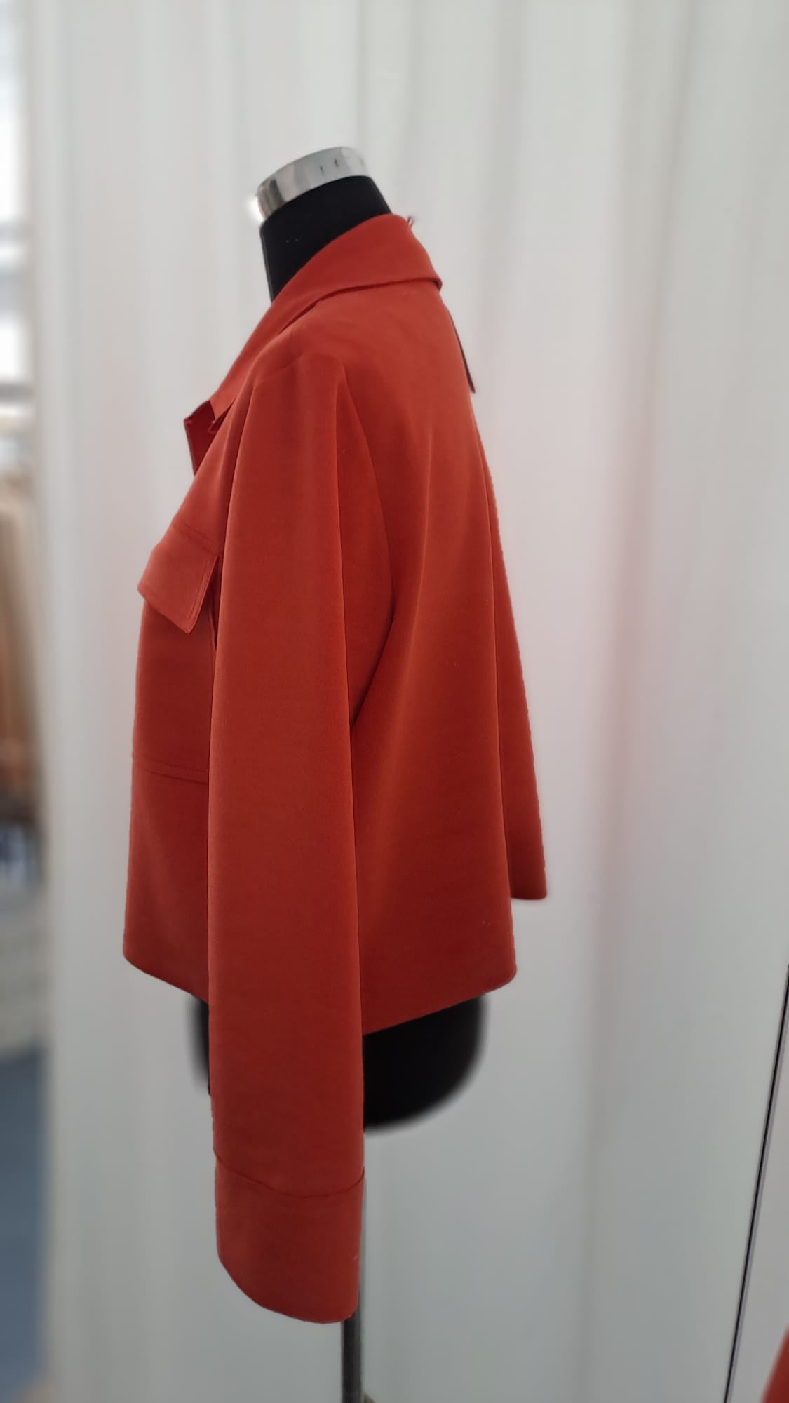 Jacke Herbstorange Wildlederoptik Cropped | Charme Mode 6786 - Detailansicht ÄArm