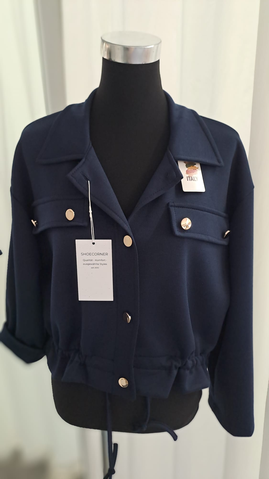 Leichte Jacke in Blau – Elegante Übergangsjacke - SM Youngfashion 6894 - Vorderansicht