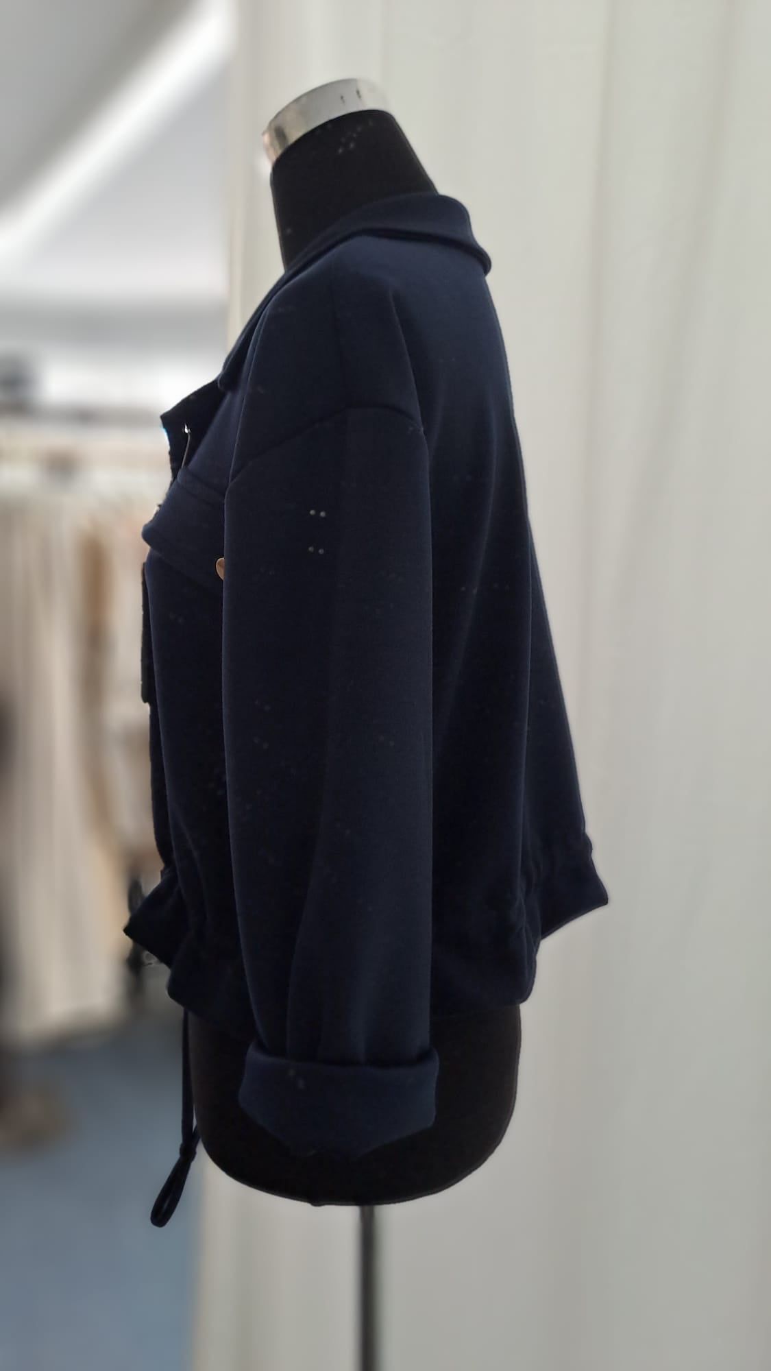 Leichte Jacke in Blau – Elegante Übergangsjacke - SM Youngfashion 6894- Seitenansicht