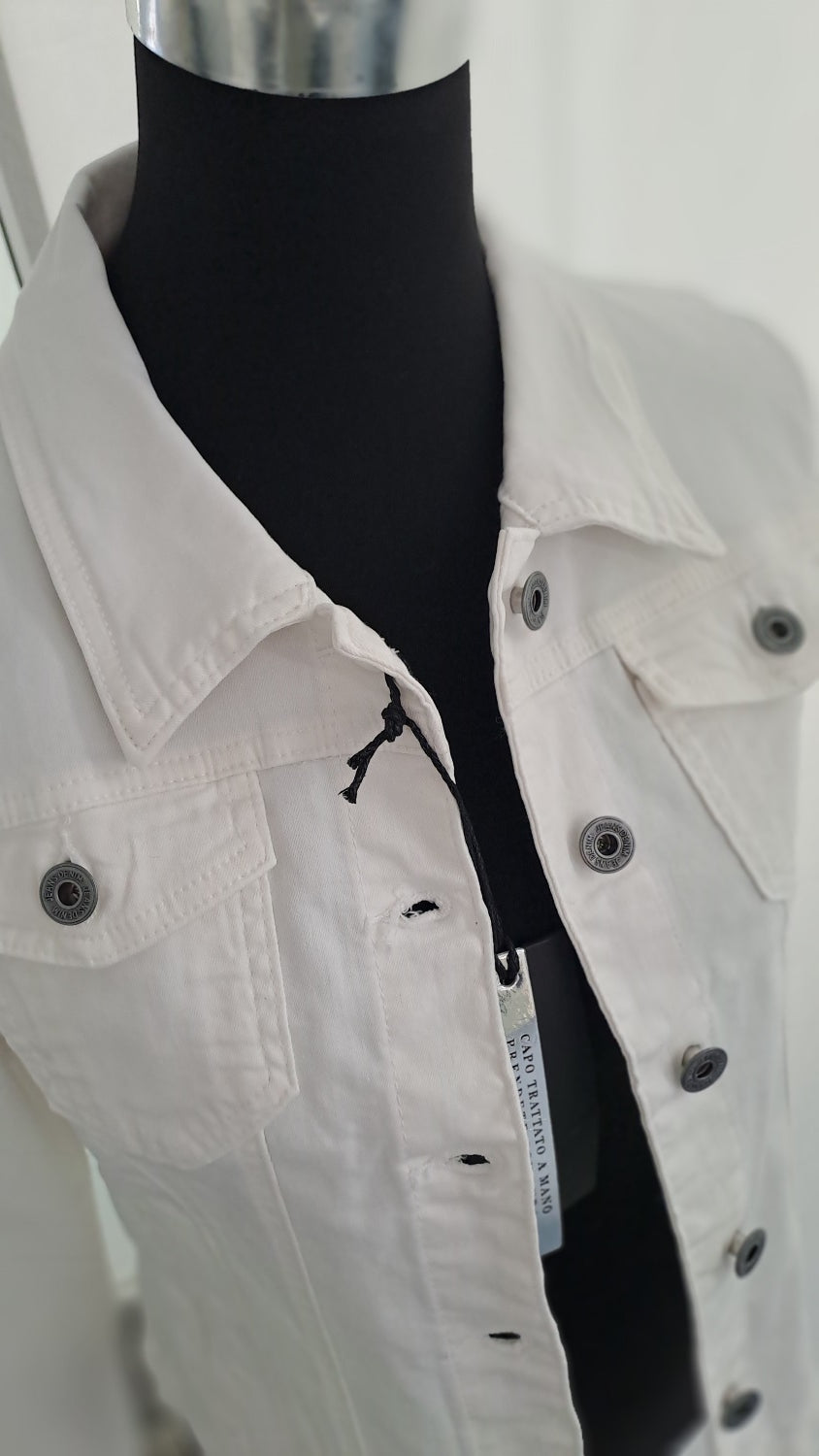 3D Denim Jeansjacke 16552 Weiß