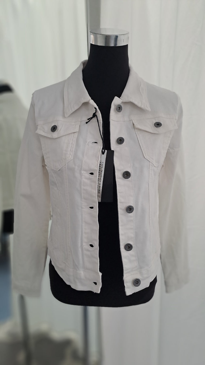 3D Denim Jeansjacke 16552 Weiß