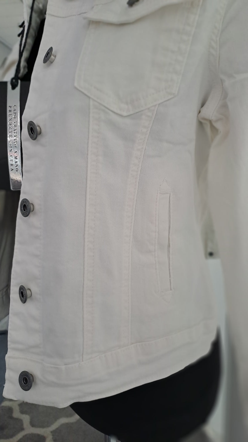 3D Denim Jeansjacke 16552 Weiß