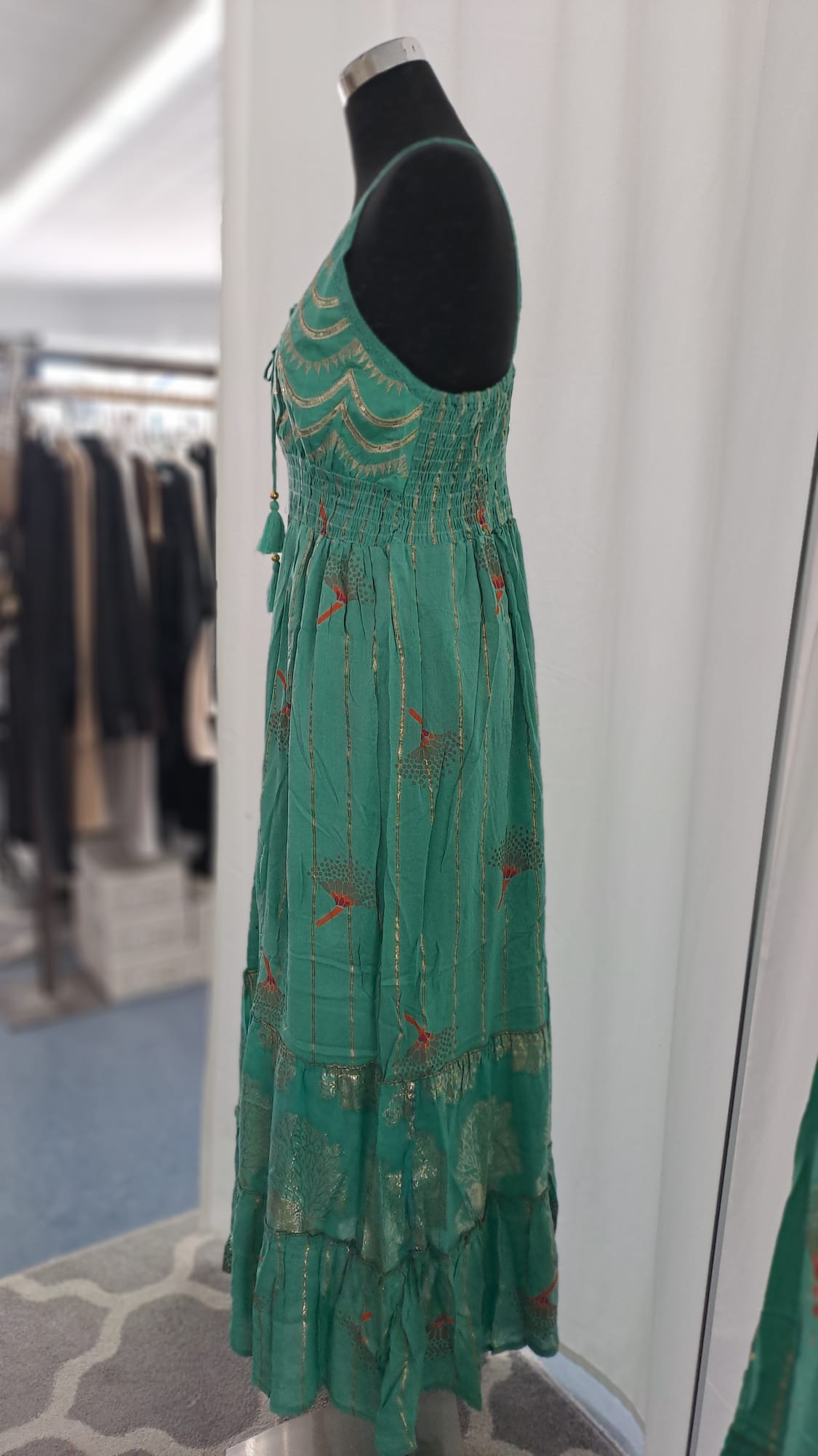 Maxikleid - Boho Sommerkleid mit Stickerei in Mint | 6087