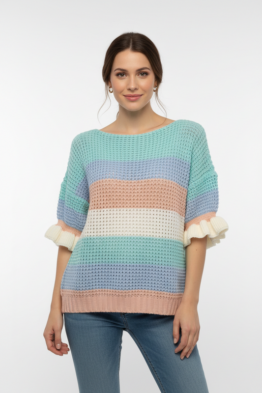 Young Collection Strickpulli Multicolor gestreift (Modell 2907)