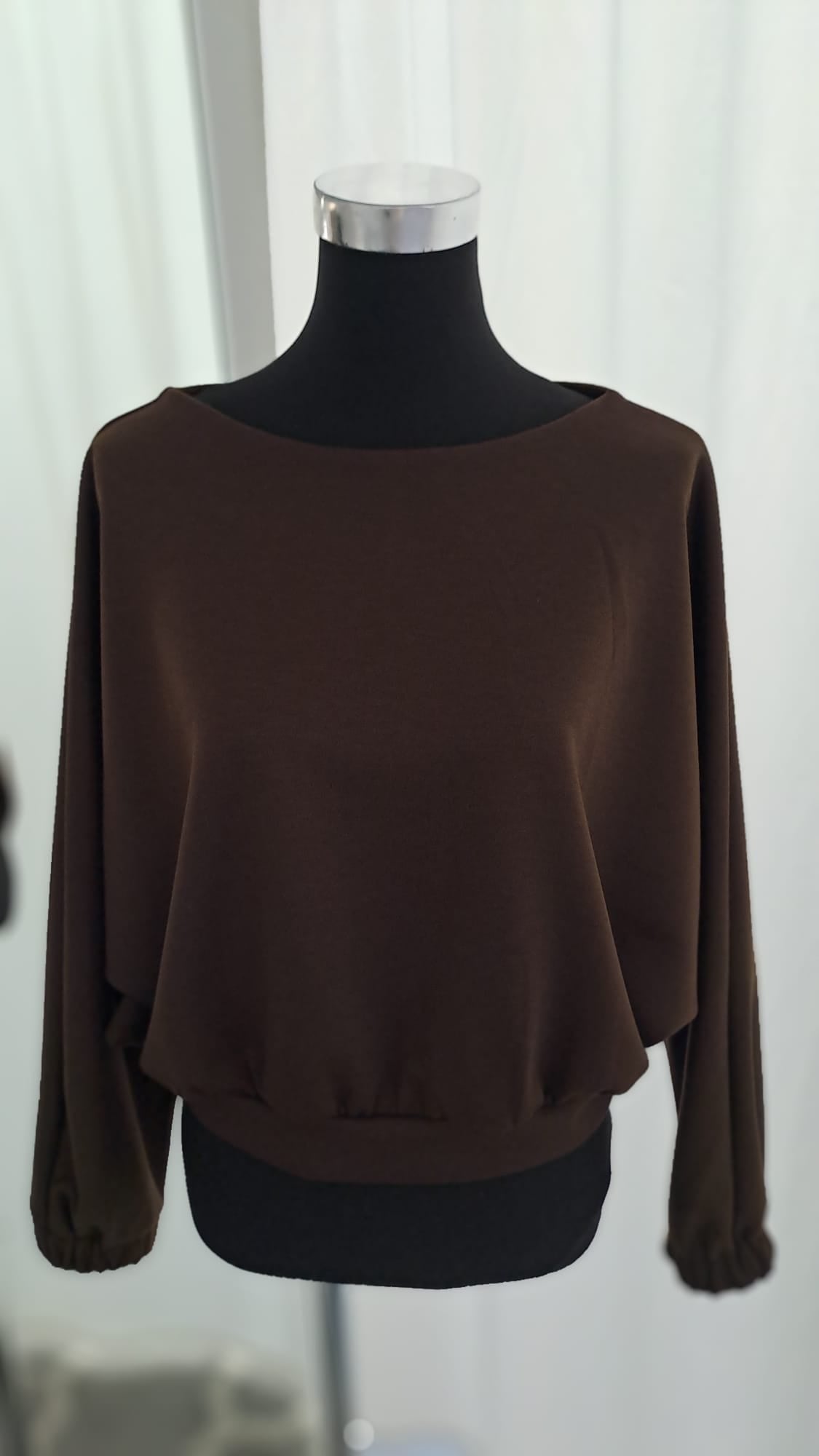 Cropped Pulli Mocca - Langarm Pullover - Charme Mode 6933 - Vorderansicht