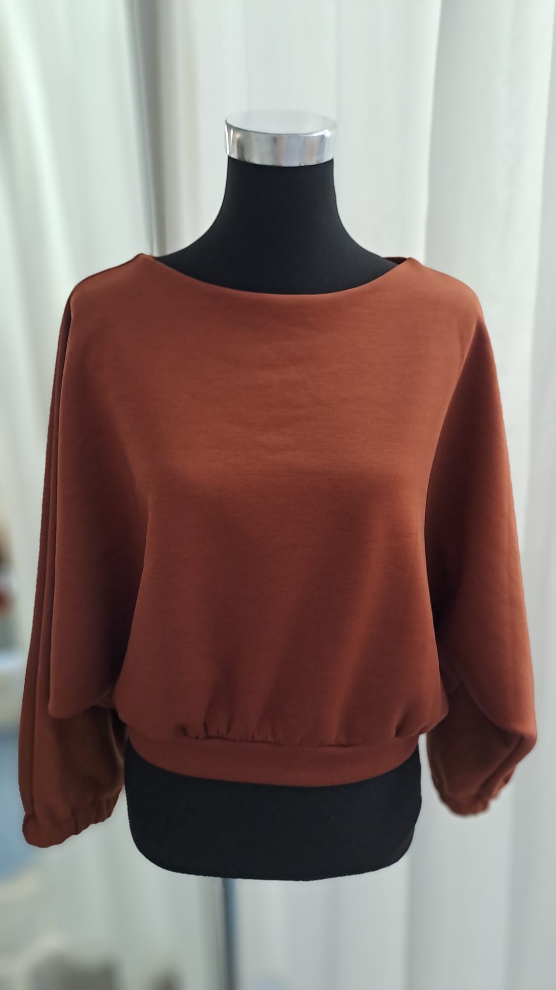 Cropped Pulli Rost, Langarm Pullover - Charme Mode 6936 - Vorderansicht