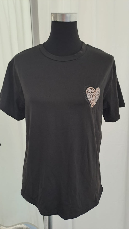 Shirt "Wild Heart" 11066 Leoprint Schwarz
