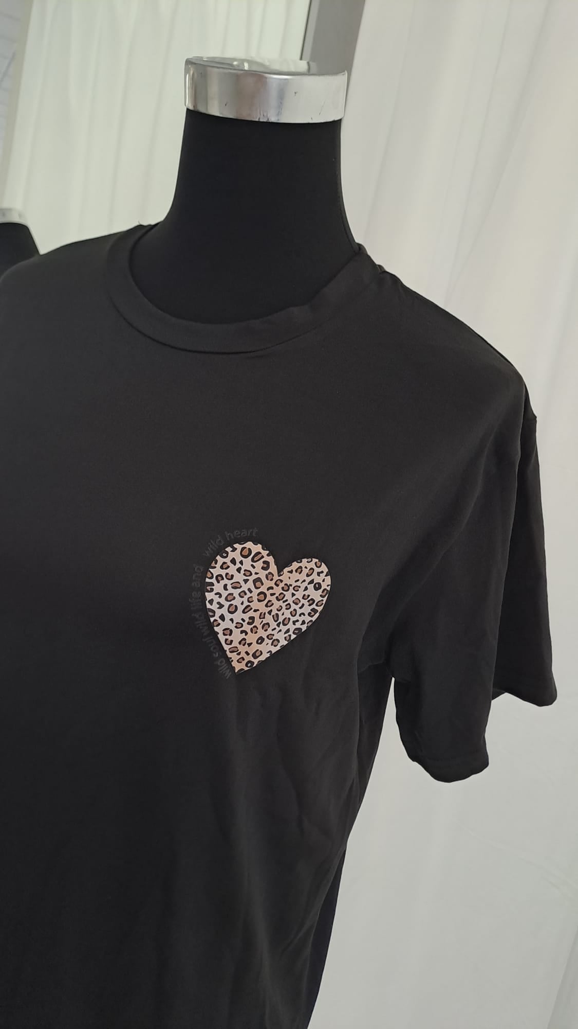 Shirt "Wild Heart" 11066 Leoprint Schwarz