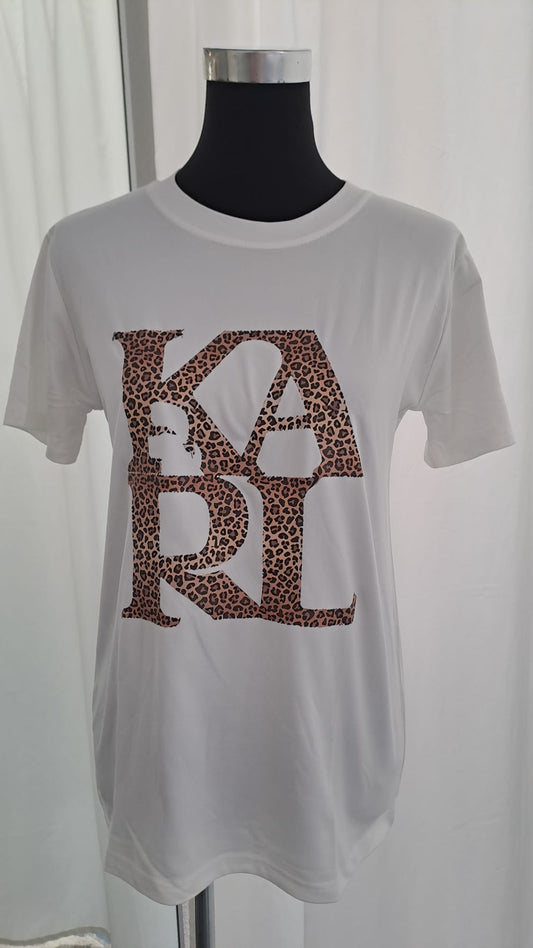 Shirt "Karl" 11069 Leoprint Weiß | Statement-Shirt