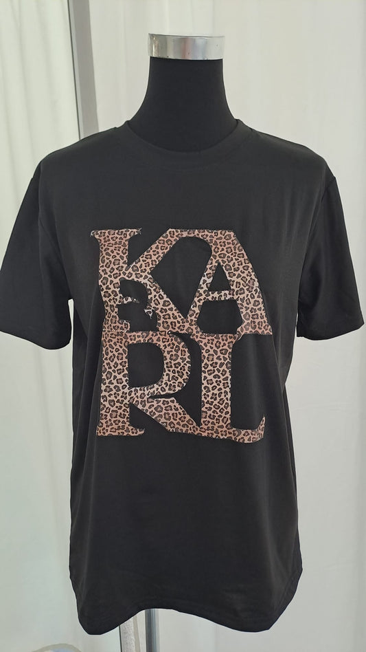Shirt "Karl" 11070 Leoprint Schwarz | Statement-Shirt
